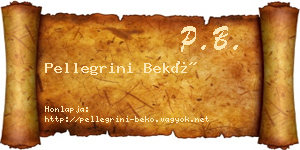 Pellegrini Bekő névjegykártya